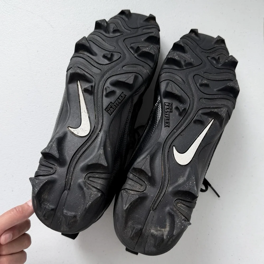 Nike Alpha Menace 4 Shark Football Cleats Mens 14 Wide FQ3875-002 FastFlex Black